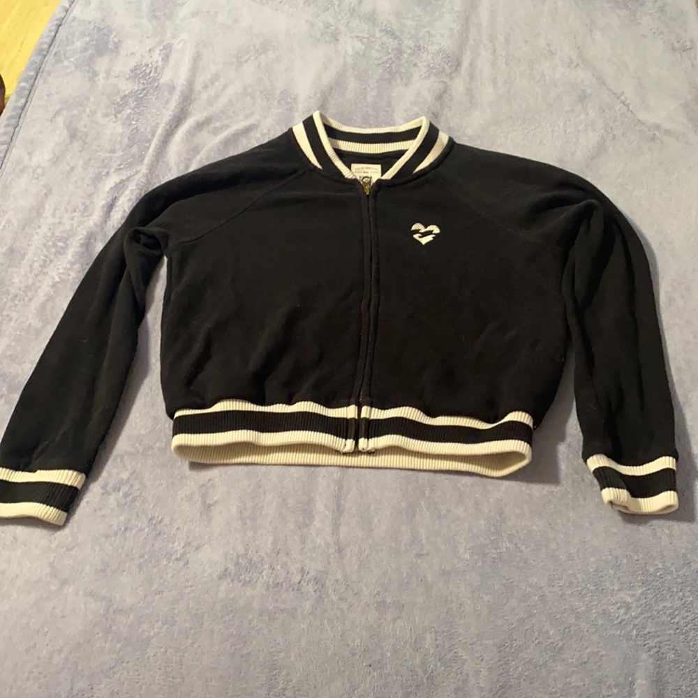 Preloved girls zip up crop jacket